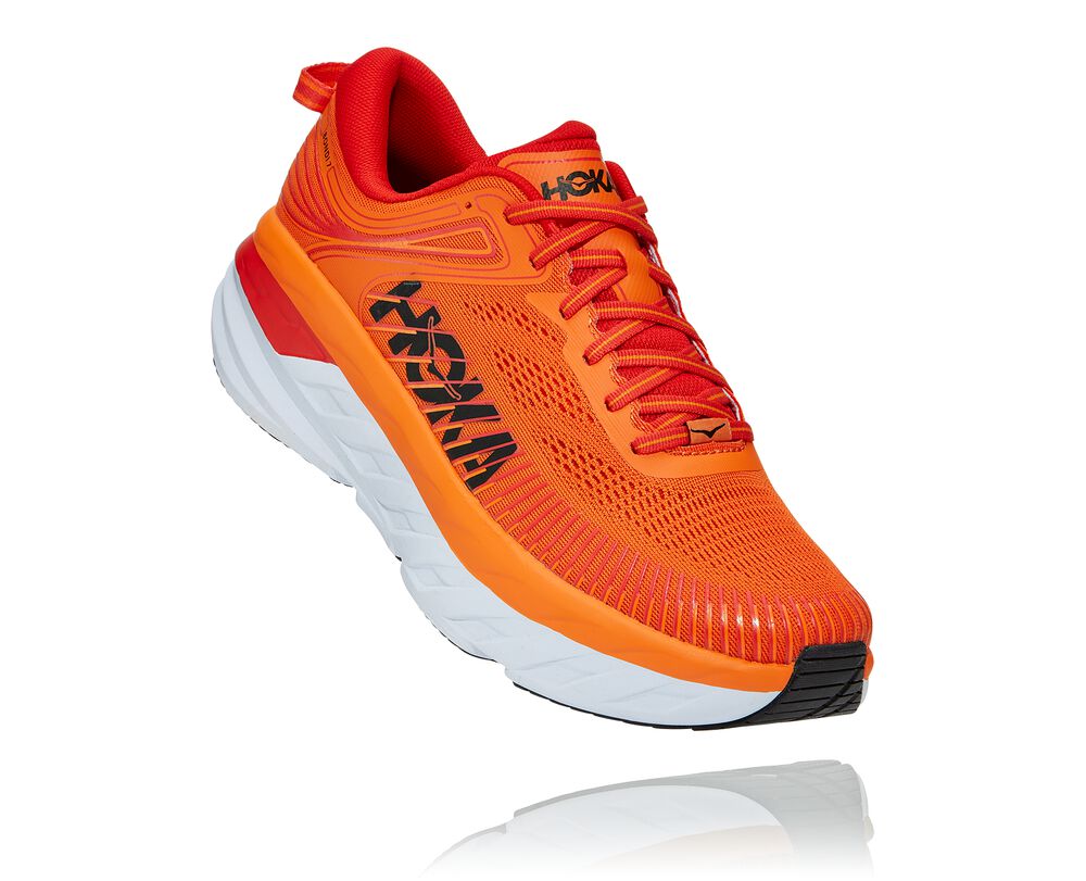 Hoka One One Bondi 7 Ortopediska Skor Herr Orange/Röda - SE-3864291